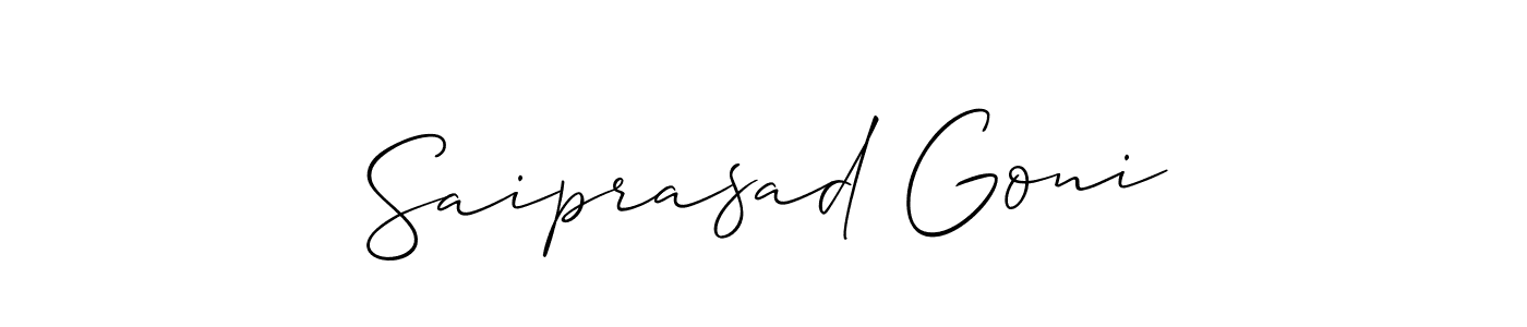 Allison_Script is a professional signature style that is perfect for those who want to add a touch of class to their signature. It is also a great choice for those who want to make their signature more unique. Get Saiprasad Goni name to fancy signature for free. Saiprasad Goni signature style 2 images and pictures png