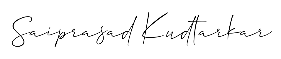 Quickly download Saiprasad Kudtarkar name signature in high-resolution PNG using Allison_Script style. Ready to insert into PDFs and online applications. Saiprasad Kudtarkar signature style 2 images and pictures png