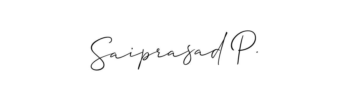 Also we have Saiprasad P. name is the best signature style. Create professional handwritten signature collection using Allison_Script autograph style. Saiprasad P. signature style 2 images and pictures png