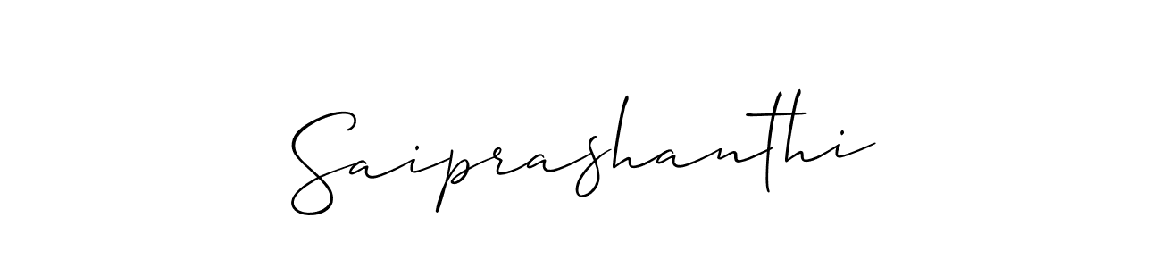 Create a beautiful signature design for name Saiprashanthi. With this signature (Allison_Script) fonts, you can make a handwritten signature for free. Saiprashanthi signature style 2 images and pictures png