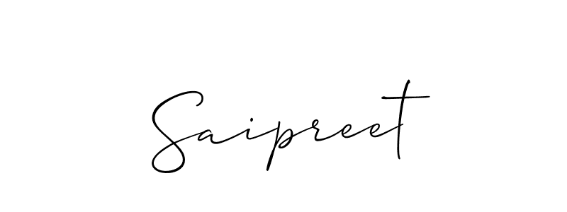 Design your own signature with our free online signature maker. With this signature software, you can create a handwritten (Allison_Script) signature for name Saipreet. Saipreet signature style 2 images and pictures png