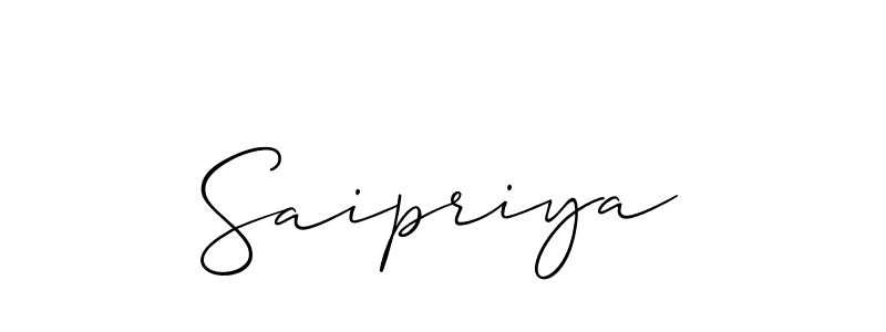 How to make Saipriya signature? Allison_Script is a professional autograph style. Create handwritten signature for Saipriya name. Saipriya signature style 2 images and pictures png