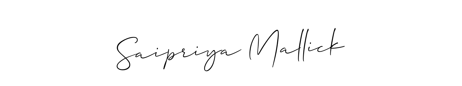 Allison_Script is a professional signature style that is perfect for those who want to add a touch of class to their signature. It is also a great choice for those who want to make their signature more unique. Get Saipriya Mallick name to fancy signature for free. Saipriya Mallick signature style 2 images and pictures png