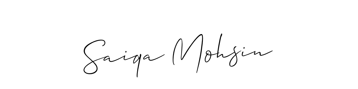 Make a beautiful signature design for name Saiqa Mohsin. With this signature (Allison_Script) style, you can create a handwritten signature for free. Saiqa Mohsin signature style 2 images and pictures png