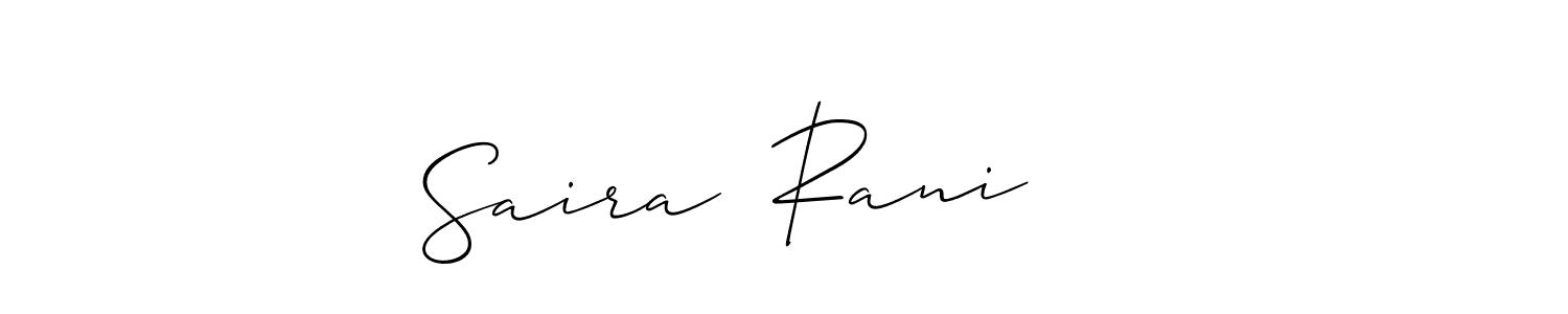 You can use this online signature creator to create a handwritten signature for the name Saira  Rani    . This is the best online autograph maker. Saira  Rani     signature style 2 images and pictures png