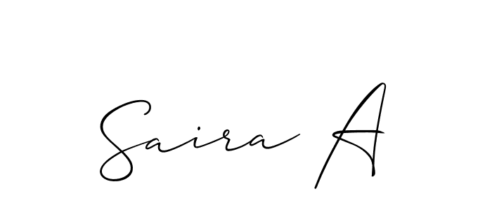 if you are searching for the best signature style for your name Saira A. so please give up your signature search. here we have designed multiple signature styles  using Allison_Script. Saira A signature style 2 images and pictures png