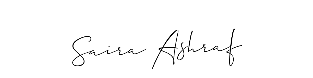 How to make Saira Ashraf name signature. Use Allison_Script style for creating short signs online. This is the latest handwritten sign. Saira Ashraf signature style 2 images and pictures png