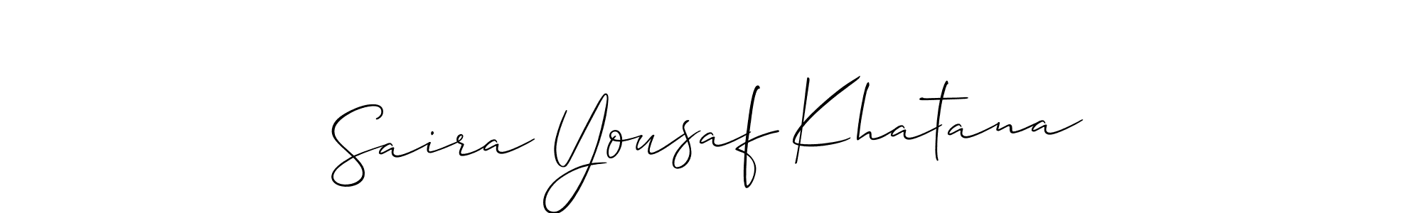 Create a beautiful signature design for name Saira Yousaf Khatana. With this signature (Allison_Script) fonts, you can make a handwritten signature for free. Saira Yousaf Khatana signature style 2 images and pictures png