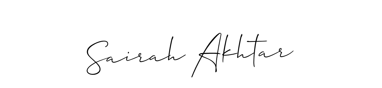 Design your own signature with our free online signature maker. With this signature software, you can create a handwritten (Allison_Script) signature for name Sairah Akhtar. Sairah Akhtar signature style 2 images and pictures png