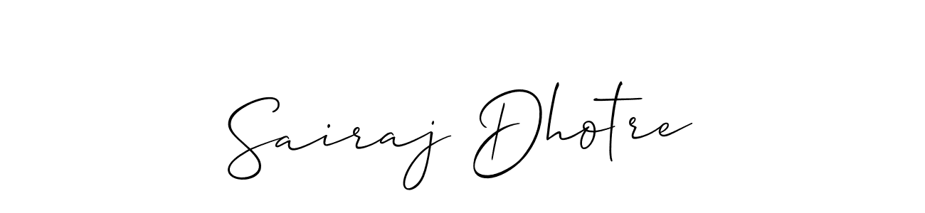 Make a beautiful signature design for name Sairaj Dhotre. With this signature (Allison_Script) style, you can create a handwritten signature for free. Sairaj Dhotre signature style 2 images and pictures png