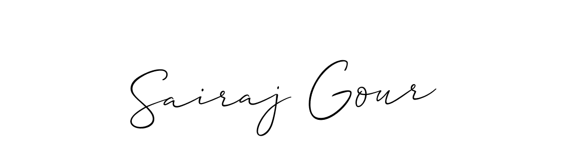 Make a beautiful signature design for name Sairaj Gour. With this signature (Allison_Script) style, you can create a handwritten signature for free. Sairaj Gour signature style 2 images and pictures png