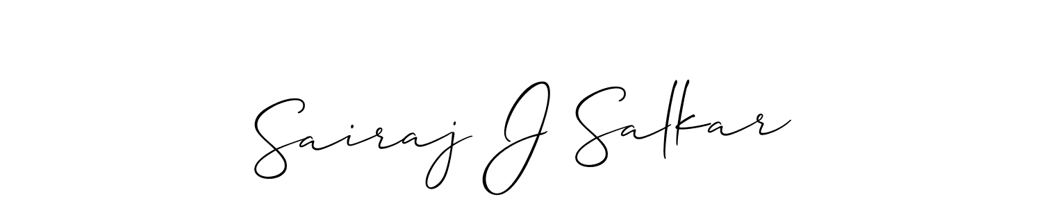 How to make Sairaj J Salkar name signature. Use Allison_Script style for creating short signs online. This is the latest handwritten sign. Sairaj J Salkar signature style 2 images and pictures png