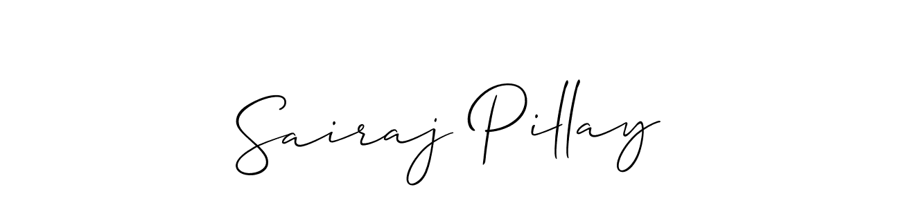 This is the best signature style for the Sairaj Pillay name. Also you like these signature font (Allison_Script). Mix name signature. Sairaj Pillay signature style 2 images and pictures png