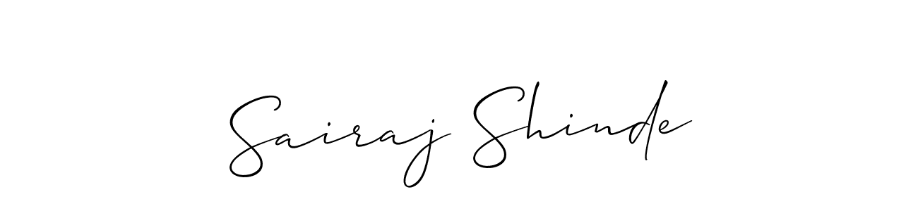Allison_Script is a professional signature style that is perfect for those who want to add a touch of class to their signature. It is also a great choice for those who want to make their signature more unique. Get Sairaj Shinde name to fancy signature for free. Sairaj Shinde signature style 2 images and pictures png