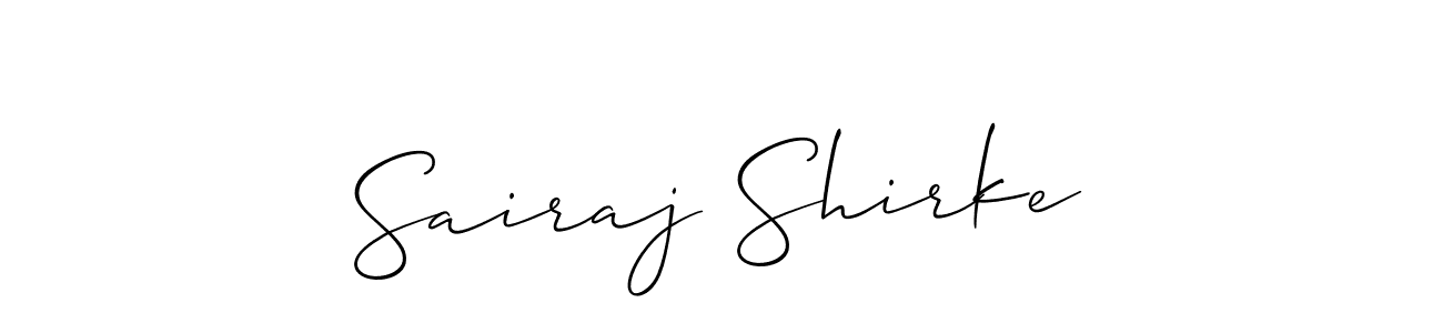 It looks lik you need a new signature style for name Sairaj Shirke. Design unique handwritten (Allison_Script) signature with our free signature maker in just a few clicks. Sairaj Shirke signature style 2 images and pictures png