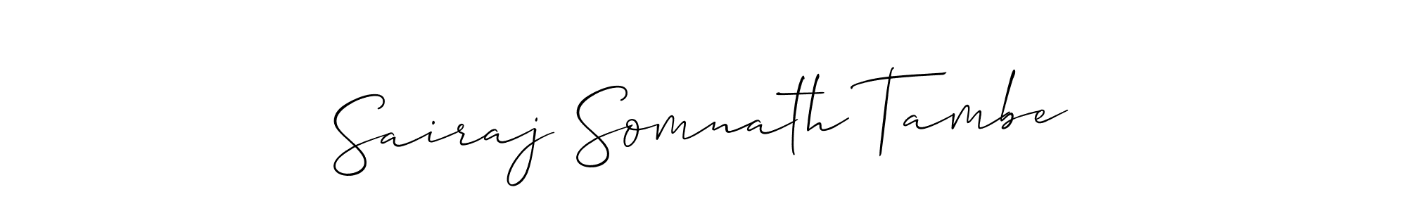 It looks lik you need a new signature style for name Sairaj Somnath Tambe. Design unique handwritten (Allison_Script) signature with our free signature maker in just a few clicks. Sairaj Somnath Tambe signature style 2 images and pictures png