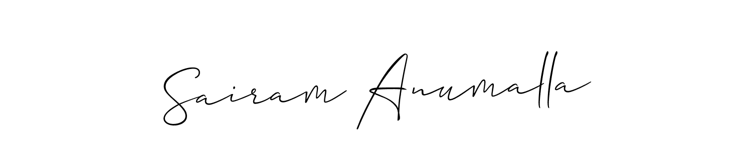 How to Draw Sairam Anumalla signature style? Allison_Script is a latest design signature styles for name Sairam Anumalla. Sairam Anumalla signature style 2 images and pictures png