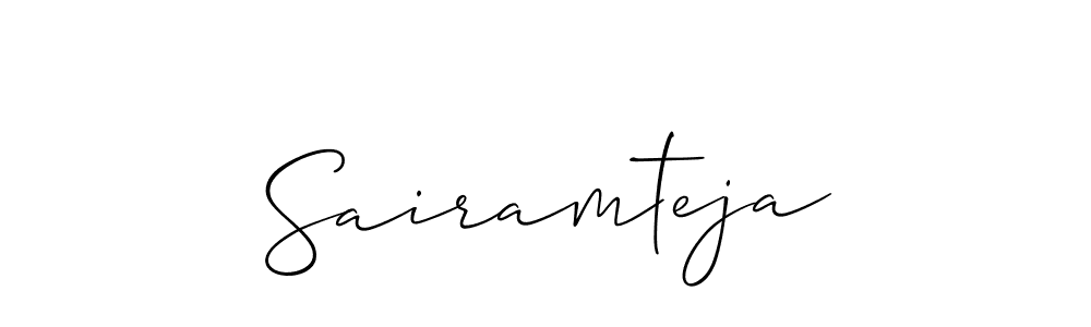 Also You can easily find your signature by using the search form. We will create Sairamteja name handwritten signature images for you free of cost using Allison_Script sign style. Sairamteja signature style 2 images and pictures png