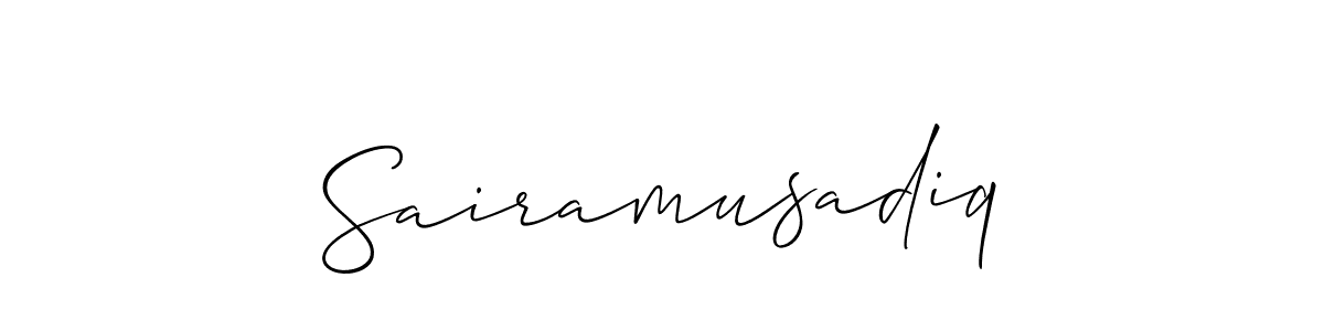 Make a beautiful signature design for name Sairamusadiq. With this signature (Allison_Script) style, you can create a handwritten signature for free. Sairamusadiq signature style 2 images and pictures png