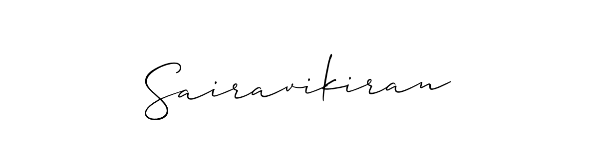 Use a signature maker to create a handwritten signature online. With this signature software, you can design (Allison_Script) your own signature for name Sairavikiran. Sairavikiran signature style 2 images and pictures png