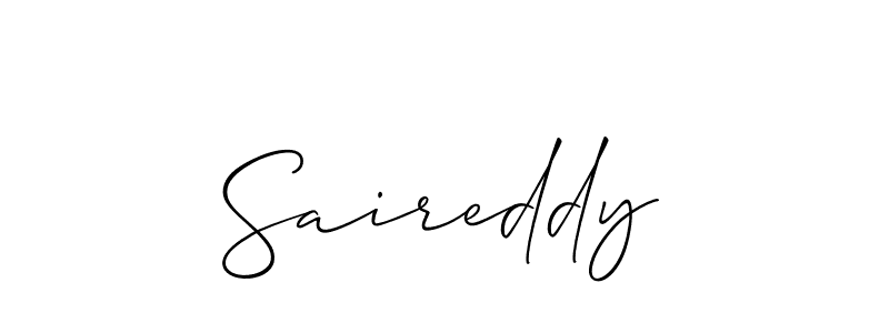 if you are searching for the best signature style for your name Saireddy. so please give up your signature search. here we have designed multiple signature styles  using Allison_Script. Saireddy signature style 2 images and pictures png