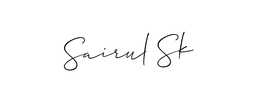 if you are searching for the best signature style for your name Sairul Sk. so please give up your signature search. here we have designed multiple signature styles  using Allison_Script. Sairul Sk signature style 2 images and pictures png