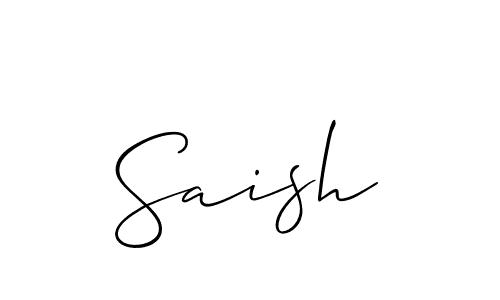 if you are searching for the best signature style for your name Saish. so please give up your signature search. here we have designed multiple signature styles  using Allison_Script. Saish signature style 2 images and pictures png