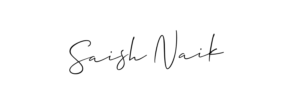 if you are searching for the best signature style for your name Saish Naik. so please give up your signature search. here we have designed multiple signature styles  using Allison_Script. Saish Naik signature style 2 images and pictures png