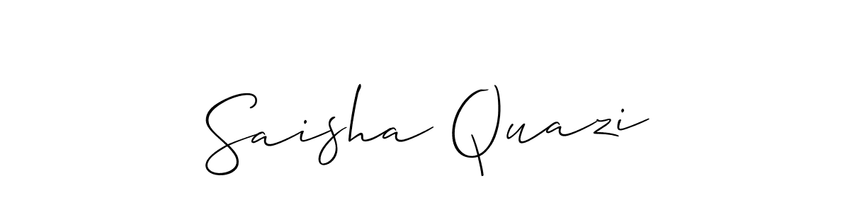 Also we have Saisha Quazi name is the best signature style. Create professional handwritten signature collection using Allison_Script autograph style. Saisha Quazi signature style 2 images and pictures png