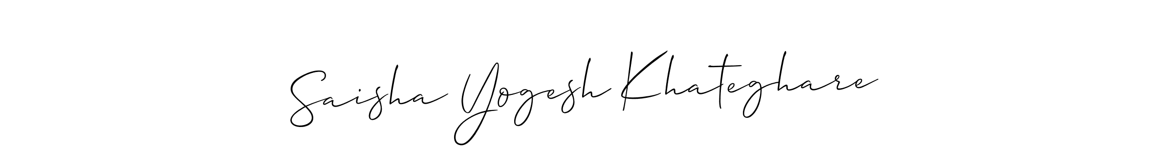 How to make Saisha Yogesh Khateghare signature? Allison_Script is a professional autograph style. Create handwritten signature for Saisha Yogesh Khateghare name. Saisha Yogesh Khateghare signature style 2 images and pictures png