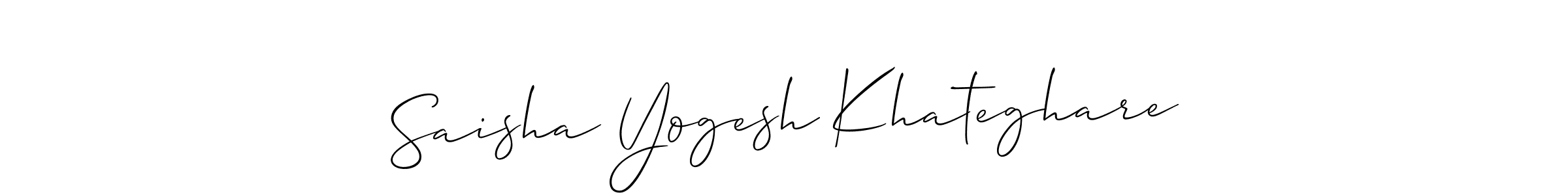 How to make Saisha Yogesh Khateghare signature? Allison_Script is a professional autograph style. Create handwritten signature for Saisha Yogesh Khateghare name. Saisha Yogesh Khateghare signature style 2 images and pictures png