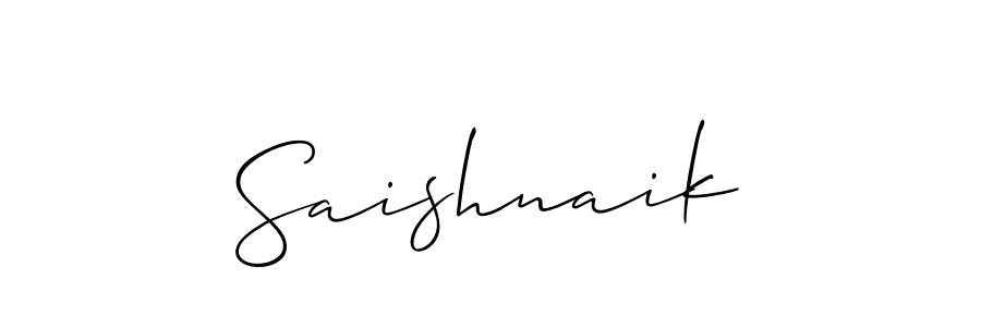 Use a signature maker to create a handwritten signature online. With this signature software, you can design (Allison_Script) your own signature for name Saishnaik. Saishnaik signature style 2 images and pictures png