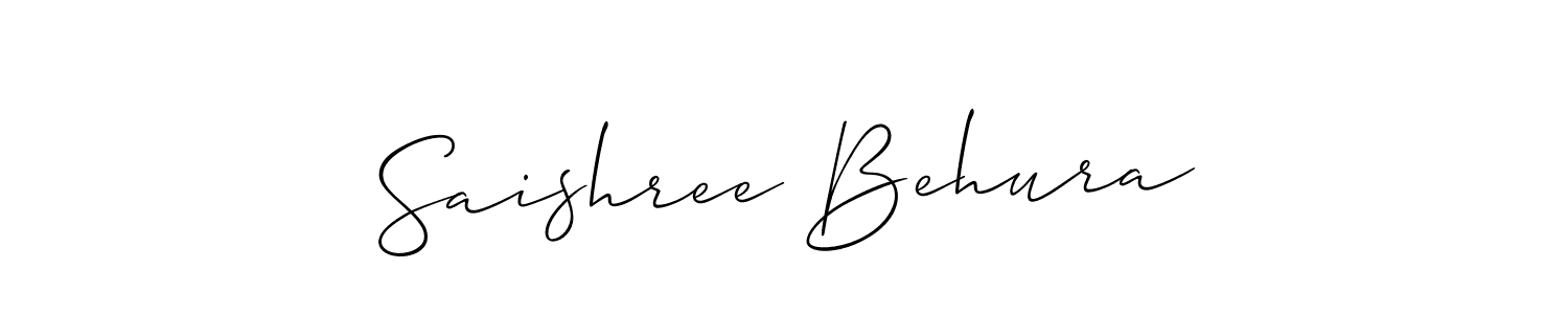 How to make Saishree Behura name signature. Use Allison_Script style for creating short signs online. This is the latest handwritten sign. Saishree Behura signature style 2 images and pictures png