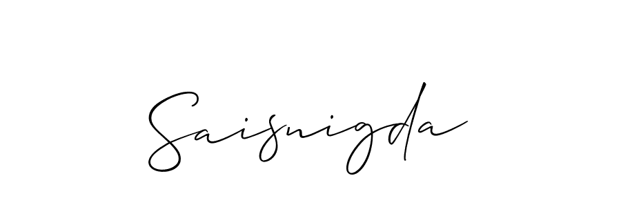 Use a signature maker to create a handwritten signature online. With this signature software, you can design (Allison_Script) your own signature for name Saisnigda. Saisnigda signature style 2 images and pictures png