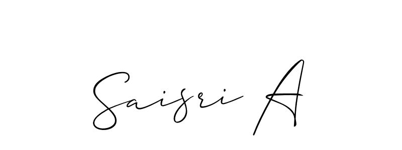 Use a signature maker to create a handwritten signature online. With this signature software, you can design (Allison_Script) your own signature for name Saisri A. Saisri A signature style 2 images and pictures png