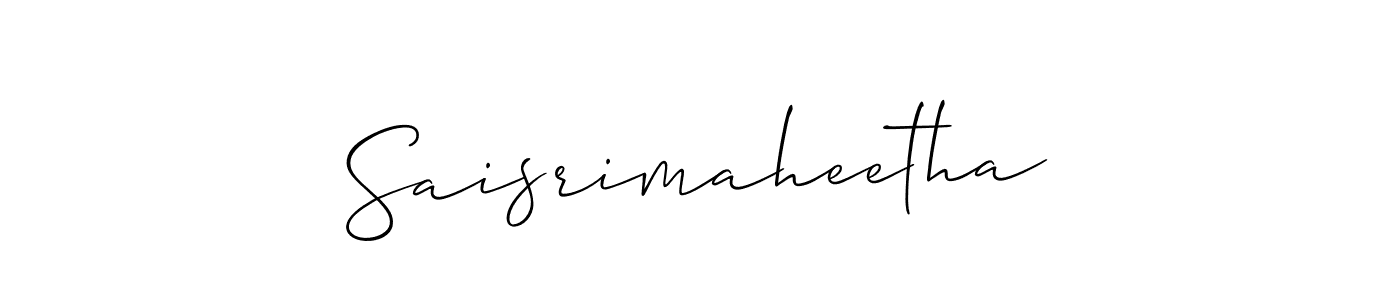 Also You can easily find your signature by using the search form. We will create Saisrimaheetha name handwritten signature images for you free of cost using Allison_Script sign style. Saisrimaheetha signature style 2 images and pictures png