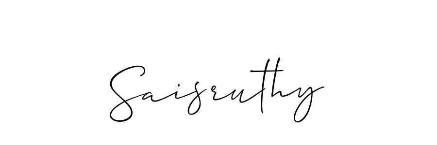 Use a signature maker to create a handwritten signature online. With this signature software, you can design (Allison_Script) your own signature for name Saisruthy. Saisruthy signature style 2 images and pictures png