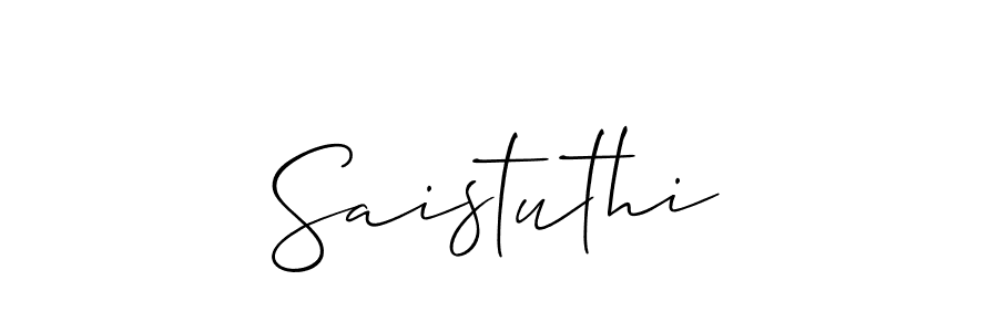 if you are searching for the best signature style for your name Saistuthi. so please give up your signature search. here we have designed multiple signature styles  using Allison_Script. Saistuthi signature style 2 images and pictures png