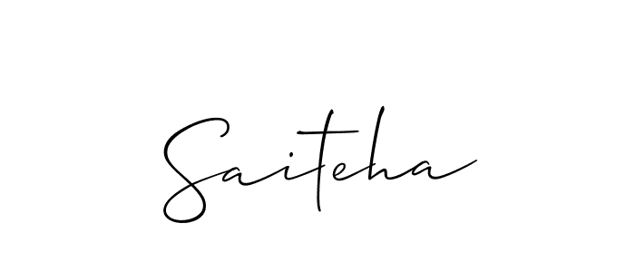 Allison_Script is a professional signature style that is perfect for those who want to add a touch of class to their signature. It is also a great choice for those who want to make their signature more unique. Get Saiteha name to fancy signature for free. Saiteha signature style 2 images and pictures png