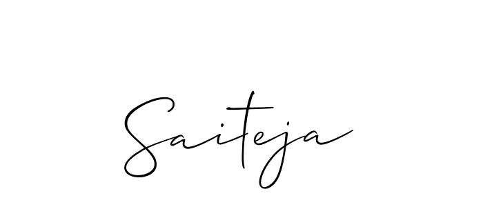 It looks lik you need a new signature style for name Saiteja. Design unique handwritten (Allison_Script) signature with our free signature maker in just a few clicks. Saiteja signature style 2 images and pictures png