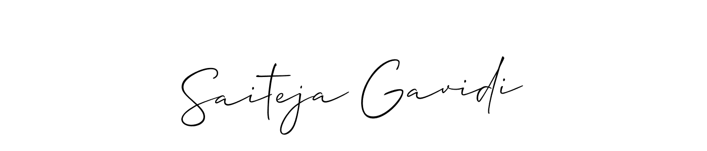 This is the best signature style for the Saiteja Gavidi name. Also you like these signature font (Allison_Script). Mix name signature. Saiteja Gavidi signature style 2 images and pictures png