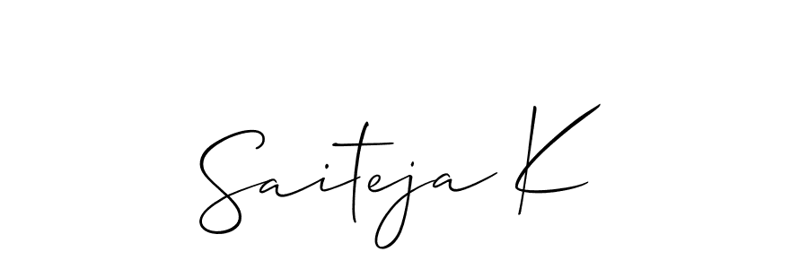 Similarly Allison_Script is the best handwritten signature design. Signature creator online .You can use it as an online autograph creator for name Saiteja K. Saiteja K signature style 2 images and pictures png