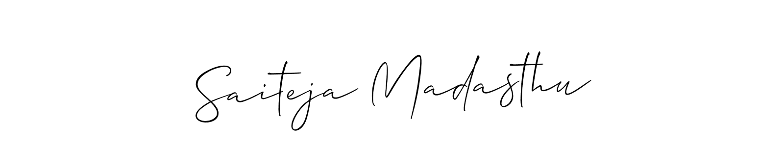 See photos of Saiteja Madasthu official signature by Spectra . Check more albums & portfolios. Read reviews & check more about Allison_Script font. Saiteja Madasthu signature style 2 images and pictures png