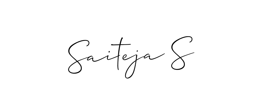 Use a signature maker to create a handwritten signature online. With this signature software, you can design (Allison_Script) your own signature for name Saiteja S. Saiteja S signature style 2 images and pictures png