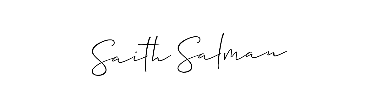 Also You can easily find your signature by using the search form. We will create Saith Salman name handwritten signature images for you free of cost using Allison_Script sign style. Saith Salman signature style 2 images and pictures png