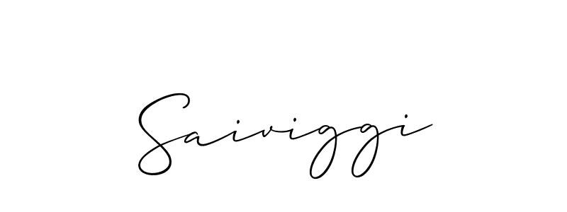 The best way (Allison_Script) to make a short signature is to pick only two or three words in your name. The name Saiviggi include a total of six letters. For converting this name. Saiviggi signature style 2 images and pictures png