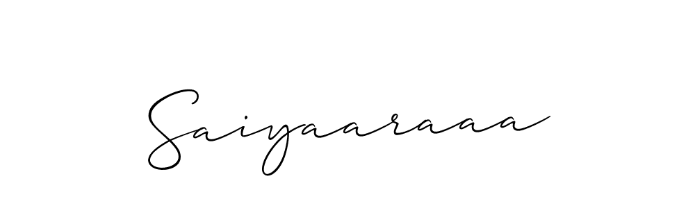 Design your own signature with our free online signature maker. With this signature software, you can create a handwritten (Allison_Script) signature for name Saiyaaraaa. Saiyaaraaa signature style 2 images and pictures png
