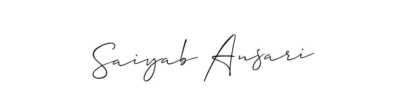 Also we have Saiyab Ansari name is the best signature style. Create professional handwritten signature collection using Allison_Script autograph style. Saiyab Ansari signature style 2 images and pictures png