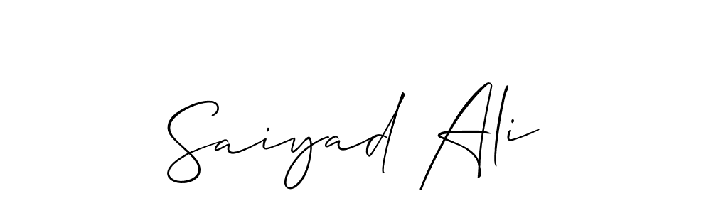 Also You can easily find your signature by using the search form. We will create Saiyad Ali name handwritten signature images for you free of cost using Allison_Script sign style. Saiyad Ali signature style 2 images and pictures png