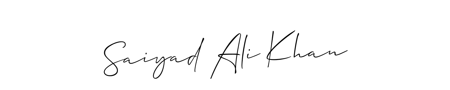 It looks lik you need a new signature style for name Saiyad Ali Khan. Design unique handwritten (Allison_Script) signature with our free signature maker in just a few clicks. Saiyad Ali Khan signature style 2 images and pictures png